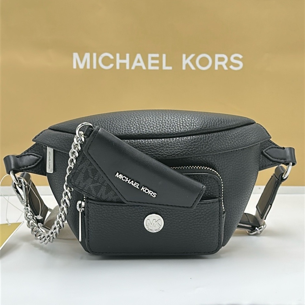 Michael Kors Maisie 2 In 1 Small Leather Waist pack Fanny pack Bag (Black) MK - Picture 2 of 16